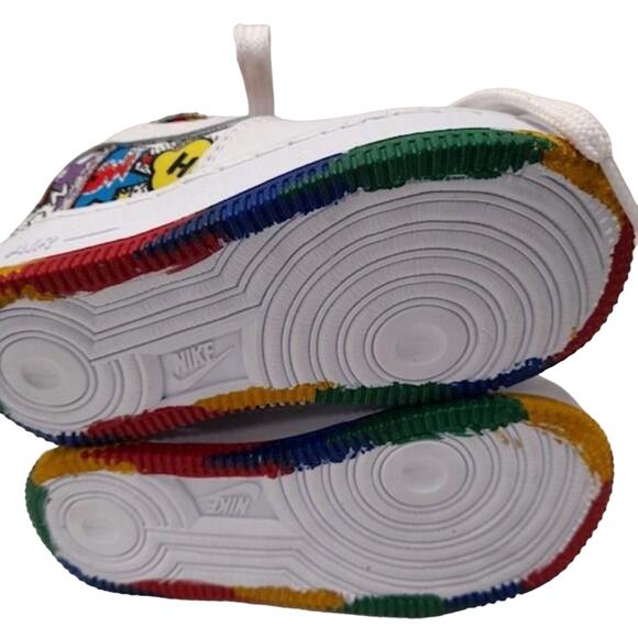 7C Toddler Nike Air Force 1 Custom Graffiti Comic Pop Art | ONE OF A KIND - Picture 3 of 15